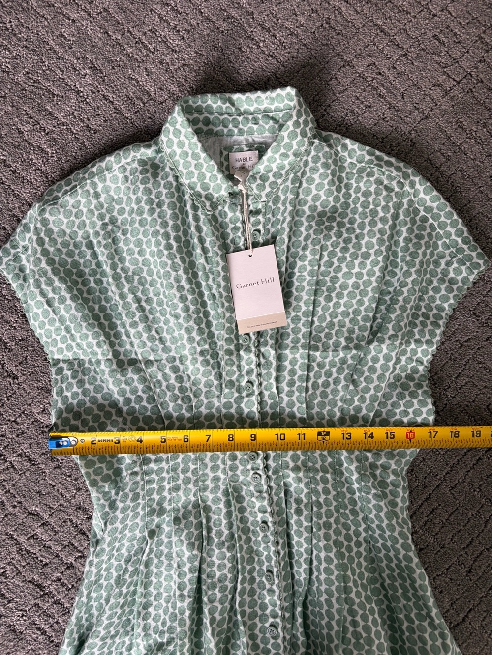 Garnet Hill Hable Linen Midi Dress Women’s Size 2 NWT Ivy Beads Sage Green - Picture 10 of 10